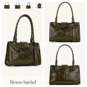 Patricia Nash Rienzo SatchelVintage Vegetable Tanned Rose Tooled Leather bag